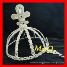 Yiwu crystal Full handmade diamond tiara crown, pageant crowns, wholesale pageant crowns